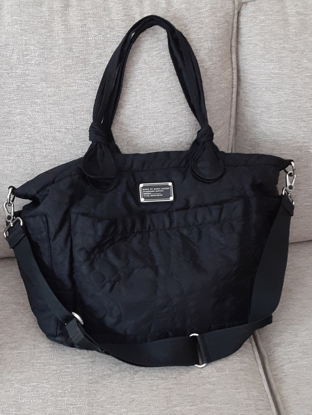 Marc By Marc Jacobs Black Quilted Tote  ,traveling Bag